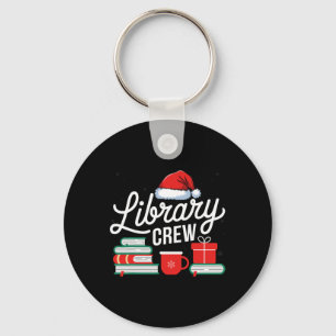 Library Crew Book Lovers Librarian Xmas Holiday Ch Keychain