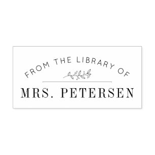 Library custom name book stamp