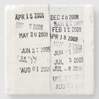 Library Date Stamps Stone Coaster
