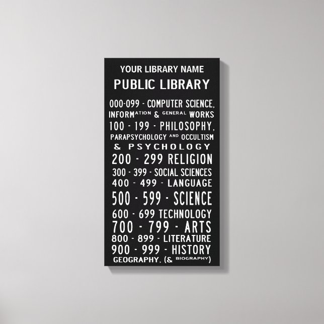 Library Dewey Decimal Bus Roll on canvas (Front)