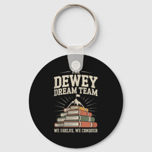 Library Dream Team Mountain Of Books Funny Librari Keychain