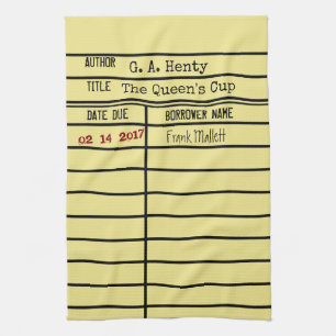 Library Due Date Card Kitchen Towel - Customize It
