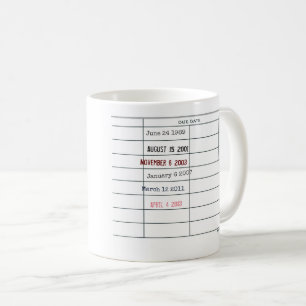 Library Due Date Mug - Customizable
