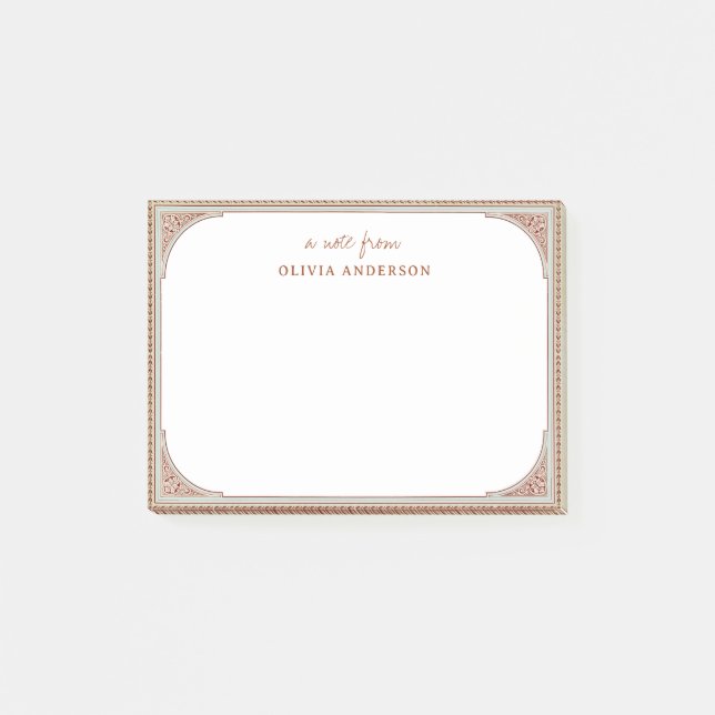 Library | Elegant Vintage Frame Post-it Notes (Front)