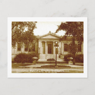 Library, Evanston, Illinois Vintage Postcard