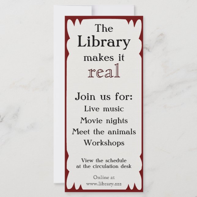 Library Events Rackcard (Front)
