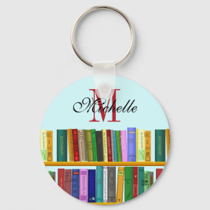 Library for genius. Books for clever students Keychain
