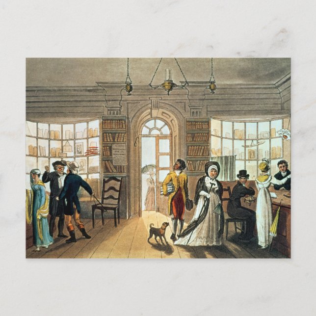 Library, from 'Poetical Sketches of Postcard (Front)