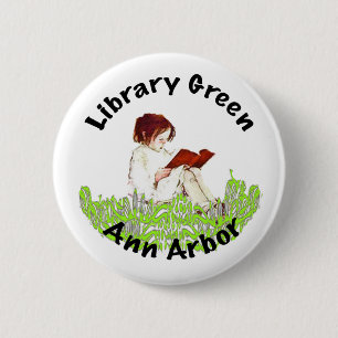 Library Green 2 Inch Round Button