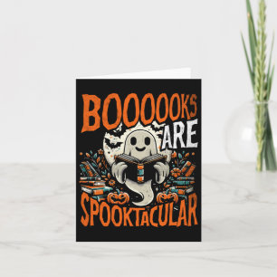 Library Halloween Shirt Book Lover Design Ghost Wi Card