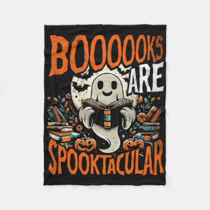 Library Halloween Shirt Book Lover Design Ghost Wi Fleece Blanket