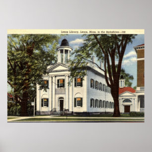 Library, Lenox, Massachusetts 1932 Vintage Poster