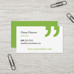 Library Librarian Book Publishing Business Card