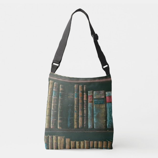 Library lover artwork crossbody bag (Front)