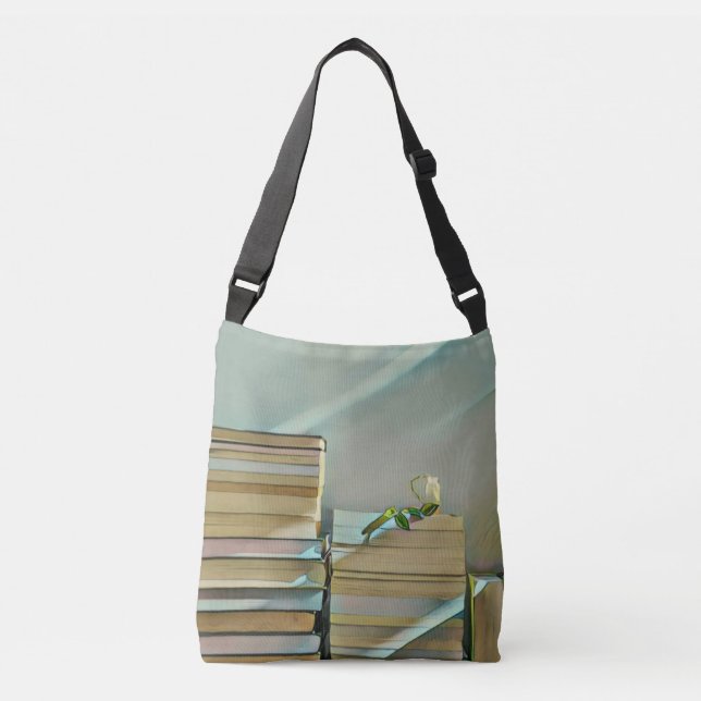 Library lover artwork crossbody bag (Front)