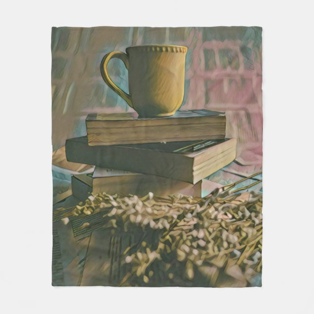 Library lover artwork fleece blanket (Front)