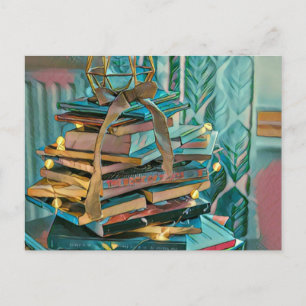 Library lover artwork postcard