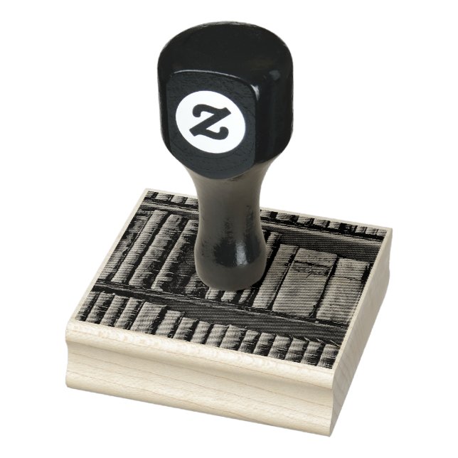 Library lover artwork rubber stamp (Stamp)