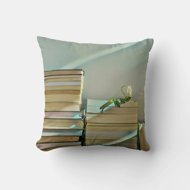 Library lover artwork throw pillow (Front)