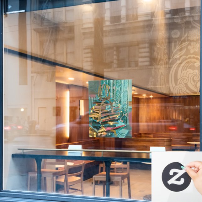 Library lover artwork window cling (Cafe Window)
