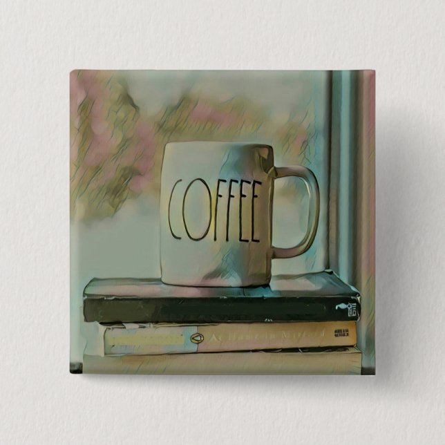 Library Lovers Gift 2 Inch Square Button (Front)