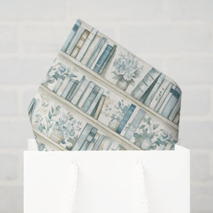 Library New Chapter Blue Boy Book Baby Shower Tissue Paper
