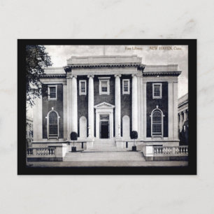 Library, New Haven, Connecticut Vintage Postcard