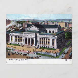Library, New York City 1908 Vintage Postcard