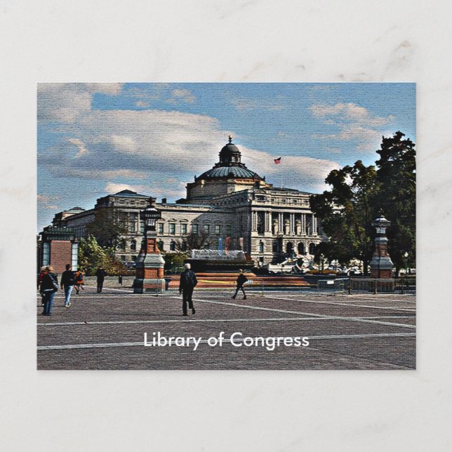 Library of Congress in Mosaic Pattern Postcard (Front)