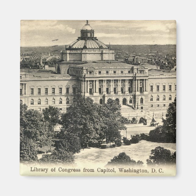 Library of Congress, Washington DC, 1912 Vintage Magnet (Front)