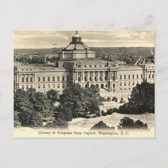 Library of Congress, Washington DC, 1912 Vintage Postcard (Front)