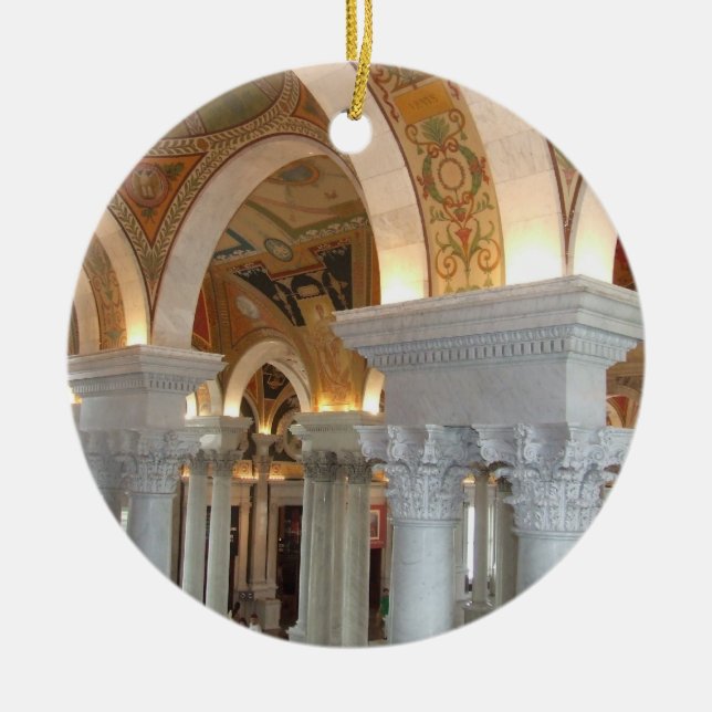 Library of Congress Washington DC Ornement Ceramic Ornament (Front)