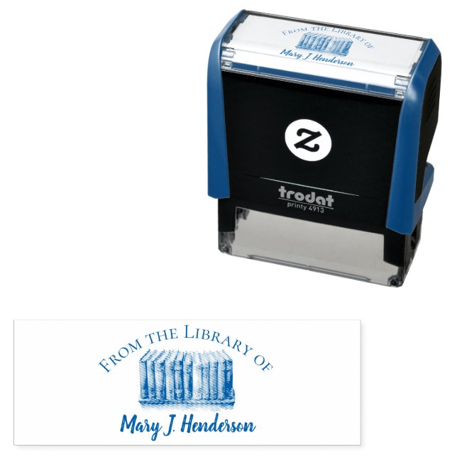 Library of Custom Text Name Self-inking Stamp (In Situ)