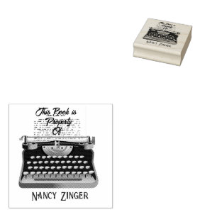 Library Of Typewriter Book Ownership   Ink Stamp