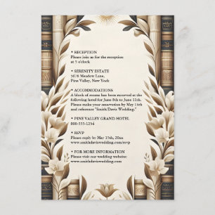 Library Old English Book Club Cover Wedding Enclosure Card