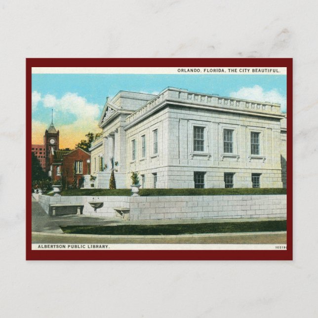 Library, Orlando, Florida Vintage Postcard (Front)