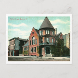 Library, Quincy, IL 1914 Vintage Postcard