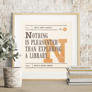 Library Quote by Walter Savage Landor Poster