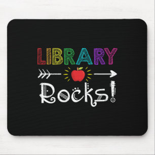 Library Rocks Teacher Student Fun Back To School G Mouse Pad