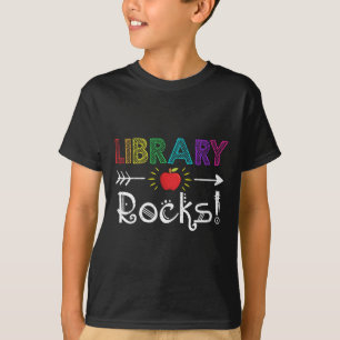 Library Rocks Teacher Student Fun Ck To School Gif T-Shirt
