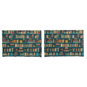 Library Shelves Reader Books Lover Pattern Pillowcase