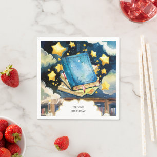 Library Simple Magical Storybook Birthday Napkin