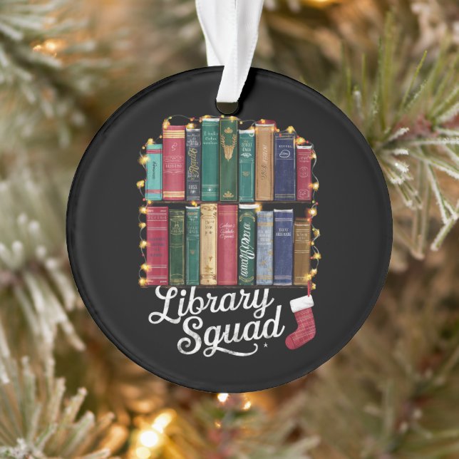 Library Squad Christmas Book Lovers Team Reading  Ornament (Tree)