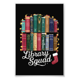 Library Squad Christmas Book Lovers Team Reading Photo Print
