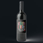 Library Squad Christmas Book Lovers Team Reading  Wine Label<br><div class="desc">Library Squad Christmas Book Lovers Team Reading</div>