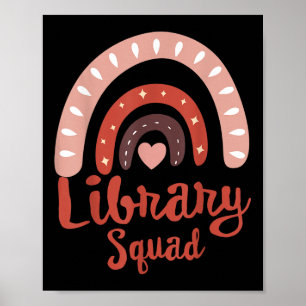 Library Squad School Squad Librarian Bookworm Book Poster