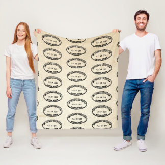 Library Stamp Smithsonian Institution 1944 Fleece Blanket