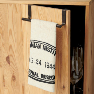 Library Stamp Smithsonian Institution 1944 Kitchen Towel