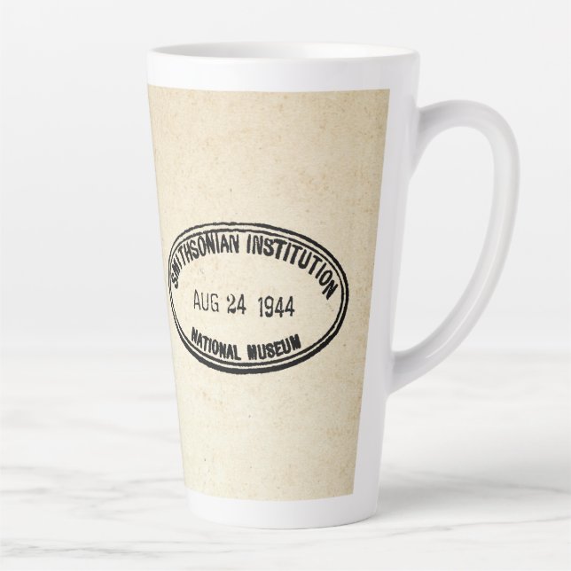 Library Stamp Smithsonian Institution 1944 Latte Mug (Right)