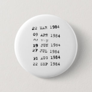 Library Stamps Date Due 1984 2 Inch Round Button